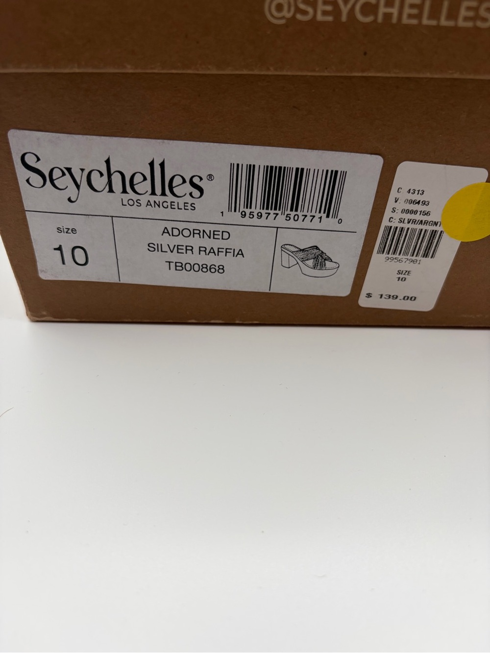 Seychelles Adorned Anthropologie Silver Raffia Platform Slide Sandals Size 10 - Picture 5 of 12
